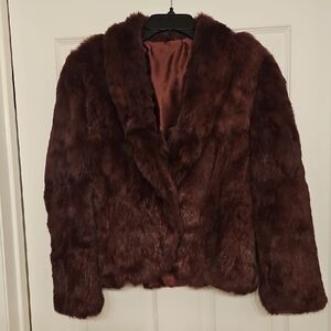 Luxurious Purple Rabbit Fur Jacket